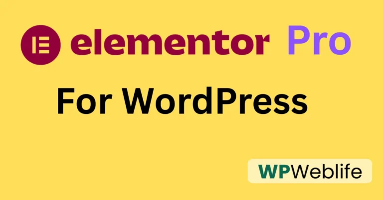 Thumbnail image showing Elementor Pro interface on a laptop with bold text ‘Elementor Pro for WordPress WordPress logo, and pricing icons.
